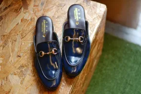 701 Horsebit Slipper ItalianBlue