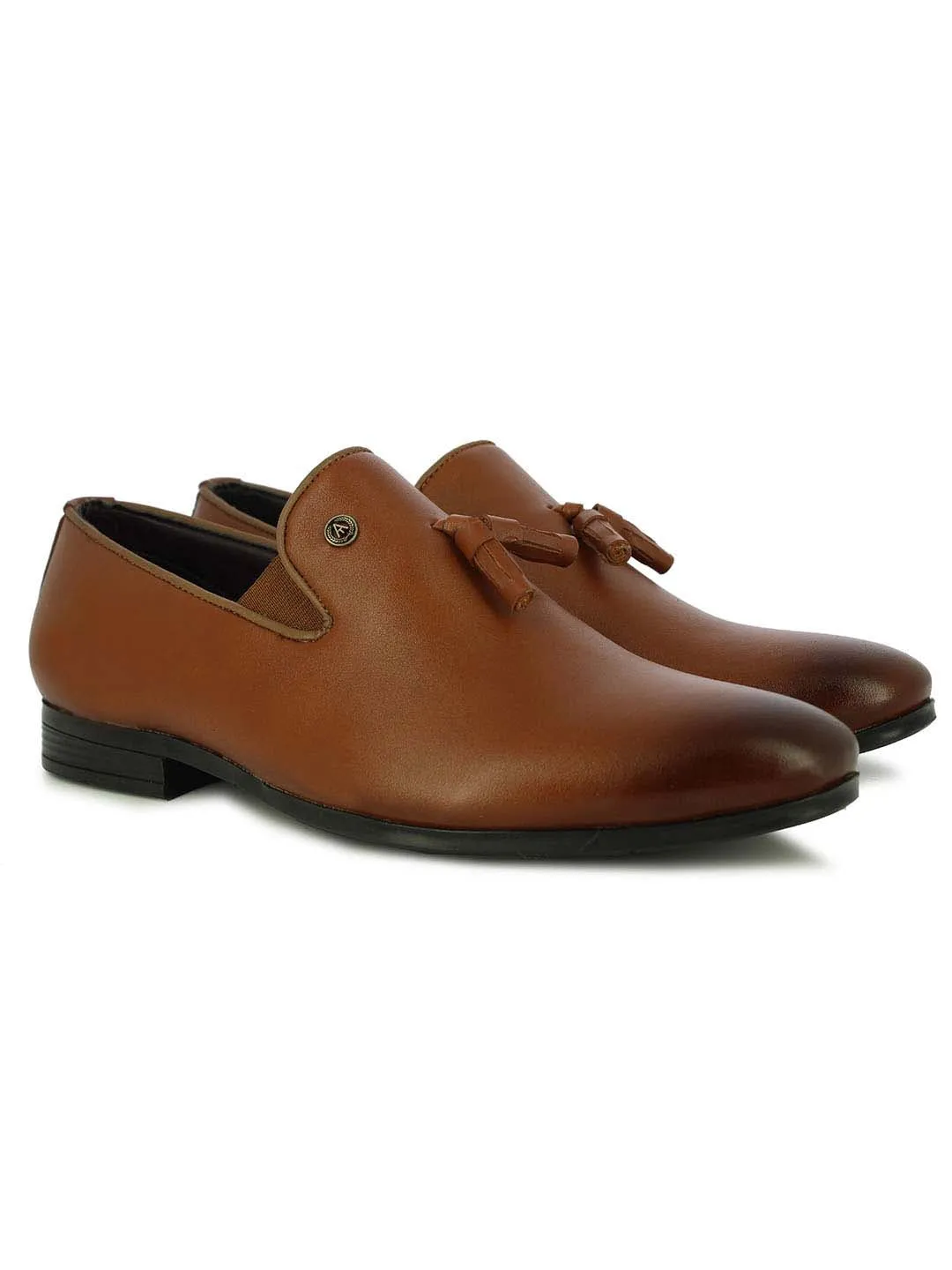 Alberto Torresi Evan Men's Tan Tassel Slip-Ons