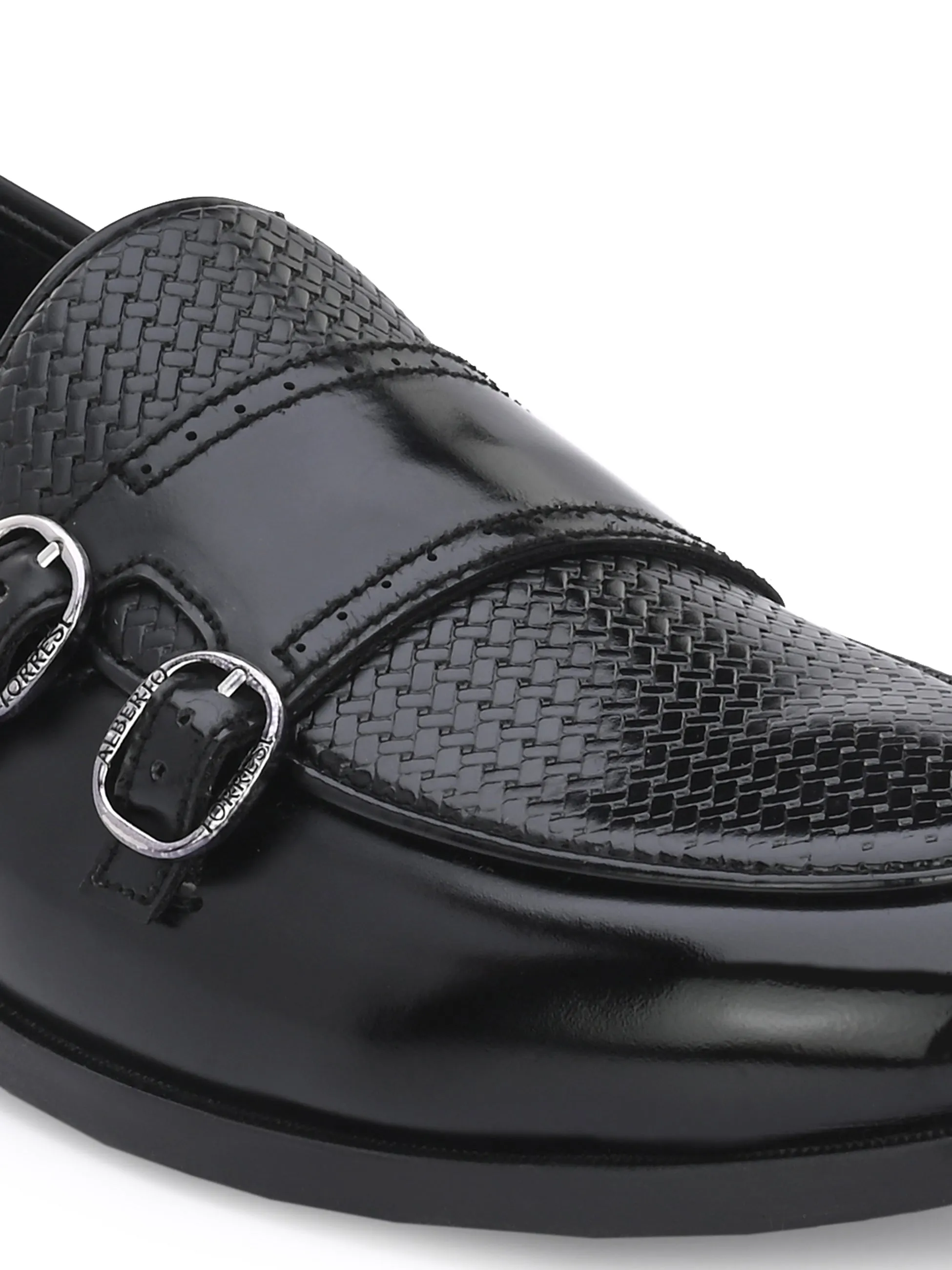 Alberto Torresi Palermo Black Men's Double Monk Strap Shoes