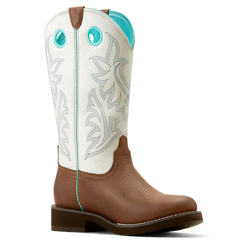 'Ariat' Women's 11 Elko Western Round Toe - Dark Cottage / White Icing