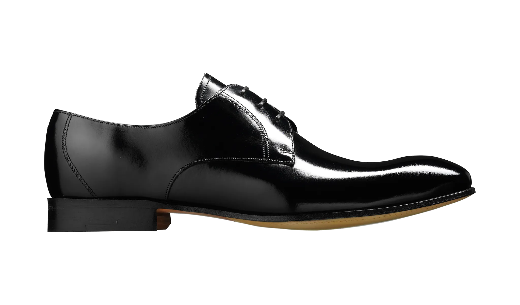 Barker Rutherford Classic Cemented Derby- Black High-Shine