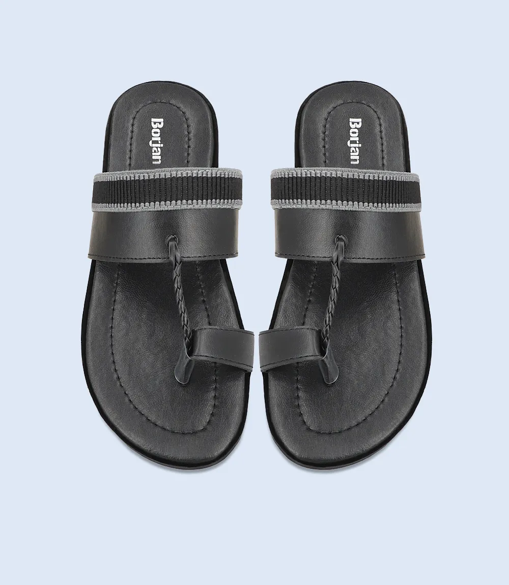 BM5675-BLACK-Men Chappal