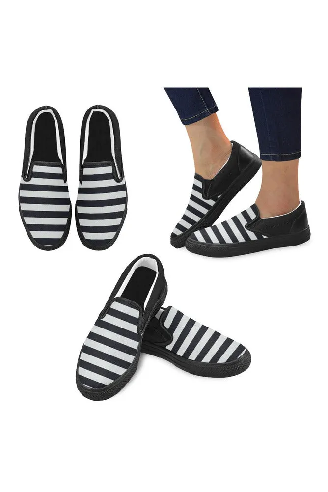 Bold Stripe Men's Unusual Slip-on Canvas Shoes