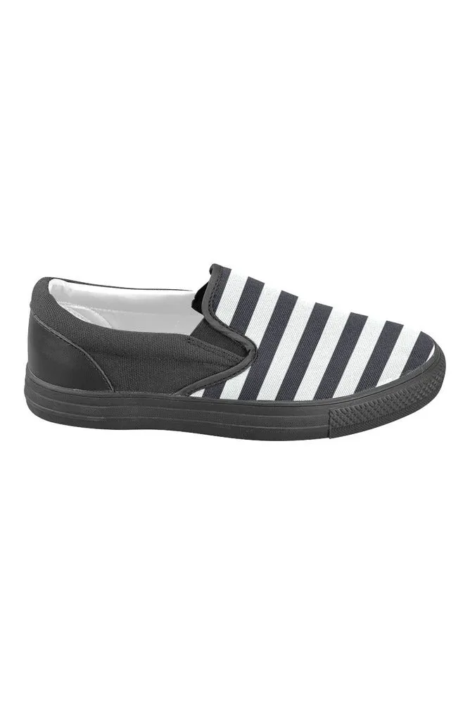 Bold Stripe Men's Unusual Slip-on Canvas Shoes