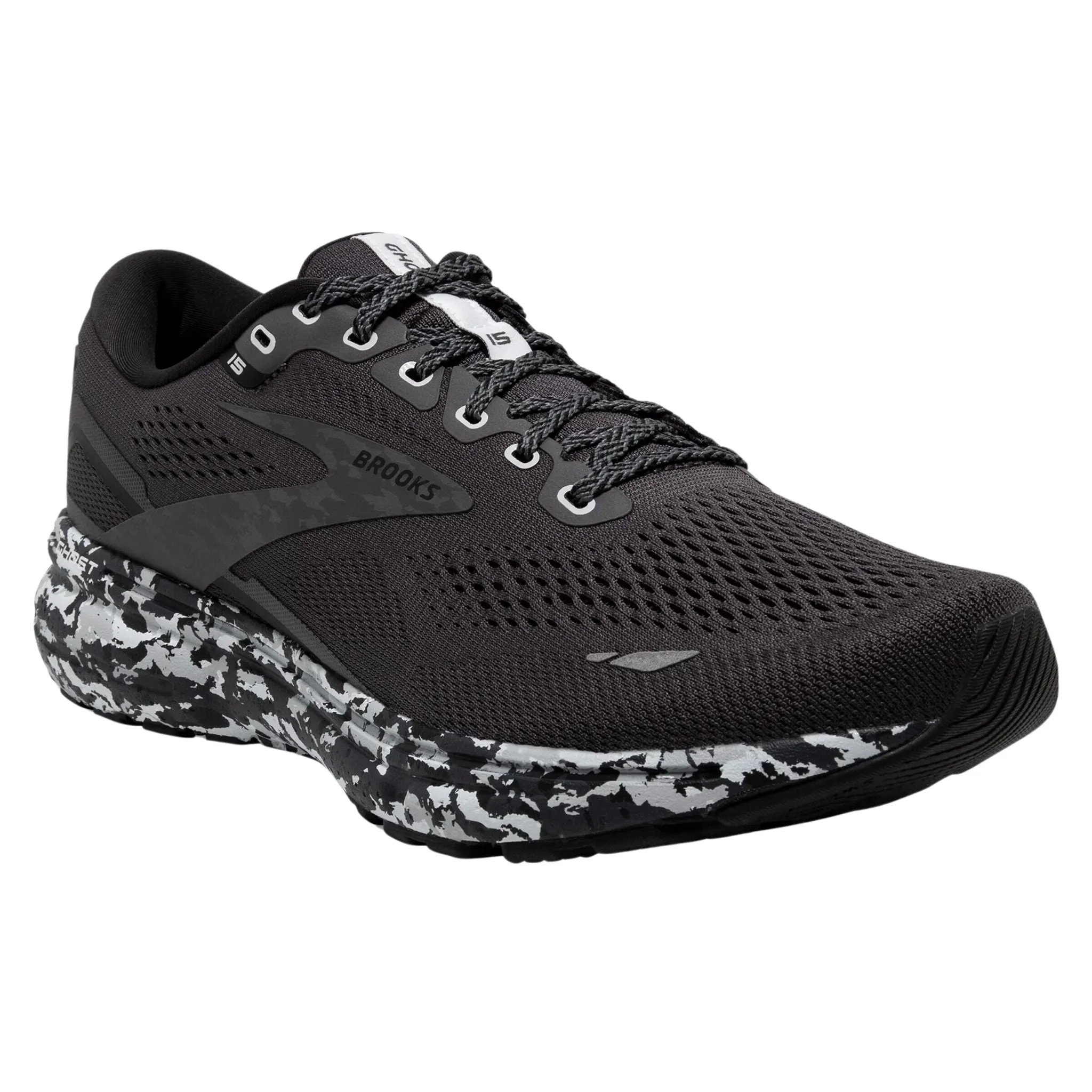 Brooks Women's 120380 004 Ebony Black Oyster Ghost 15 Cushion Neutral Running Shoes