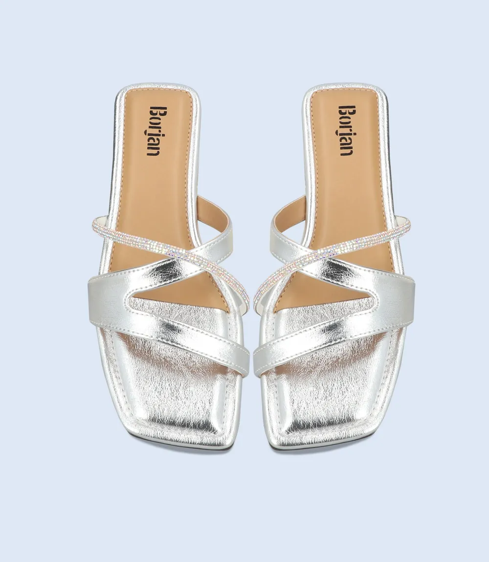 BW9299-SILVER-Women Casual Slippers