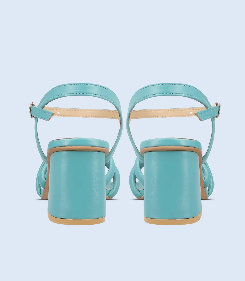 BW9382-TEAL-Women Sandal Heel