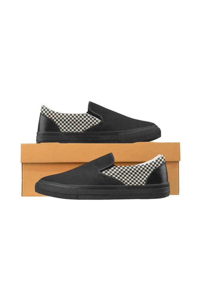 Circles in Squares Men's Slip-on Canvas Shoes (Model 019)