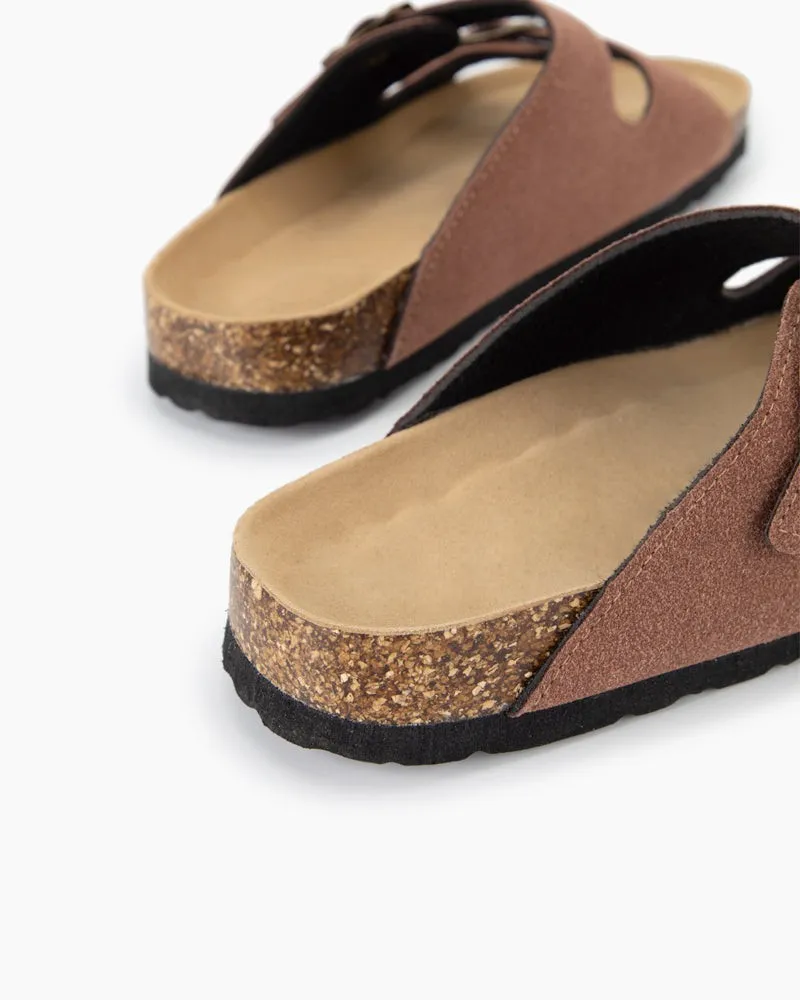 Cork Nubuck Leather Non-slip Flat Sandals