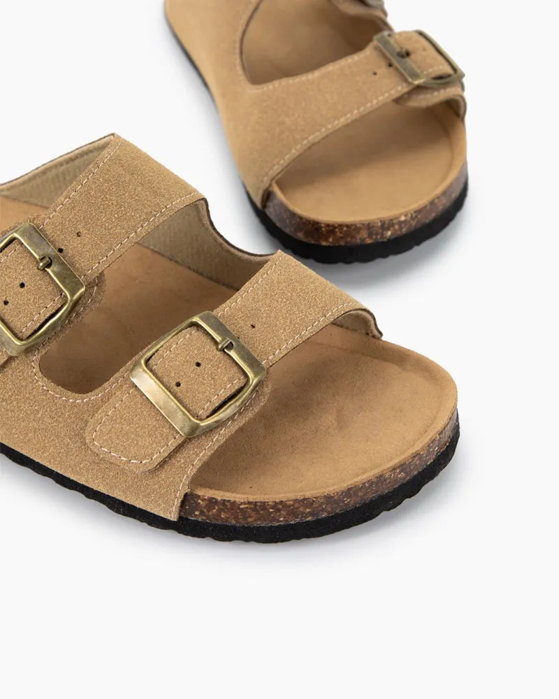 Cork Nubuck Leather Non-slip Flat Sandals