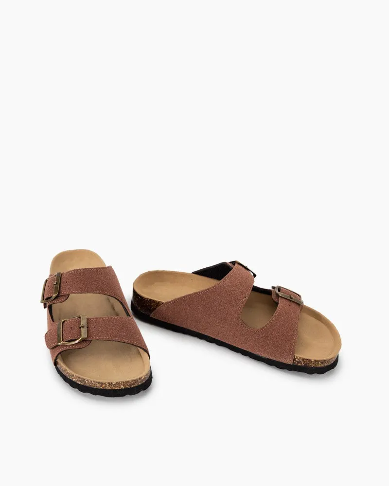 Cork Nubuck Leather Non-slip Flat Sandals