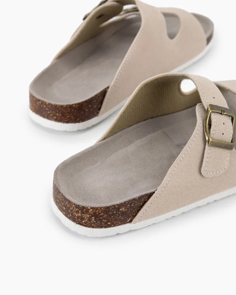 Cork Nubuck Leather Non-slip Flat Sandals