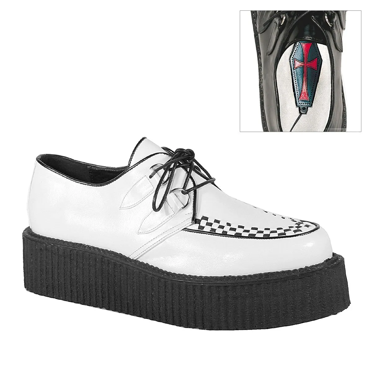 Demonia V-Creeper-502-White-Size 9-Clearance