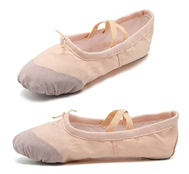 DoGeek Ballet Shoes Ballet Flats Women Ballet Pumps Slippers Pilates Shoes Yoga Shoes Dance Shoe Gymnastics Split Soft Canvas Flat for Children,Adults, Girls and Ladies Sizes