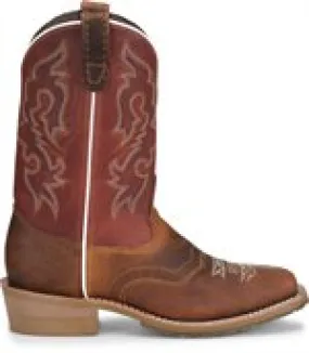 'Double H' Men's 11" Caleb Domestic Boot - Tan / Burgundy