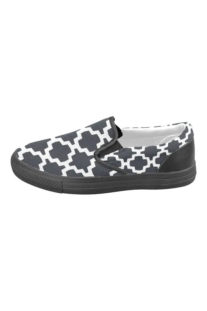 Geometric Tessellation Men's Unusual Slip-on Canvas Shoes (Model 019)