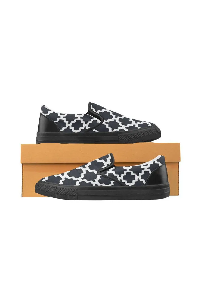 Geometric Tessellation Men's Unusual Slip-on Canvas Shoes (Model 019)