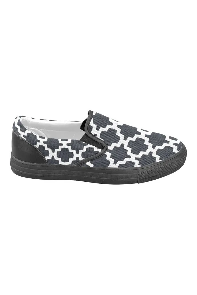 Geometric Tessellation Men's Unusual Slip-on Canvas Shoes (Model 019)