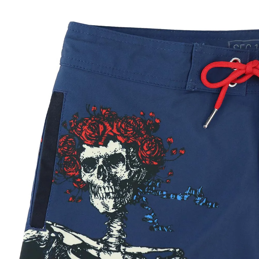 Grateful Dead | 48-54 Hybrid Board Shorts | Navy Bertha