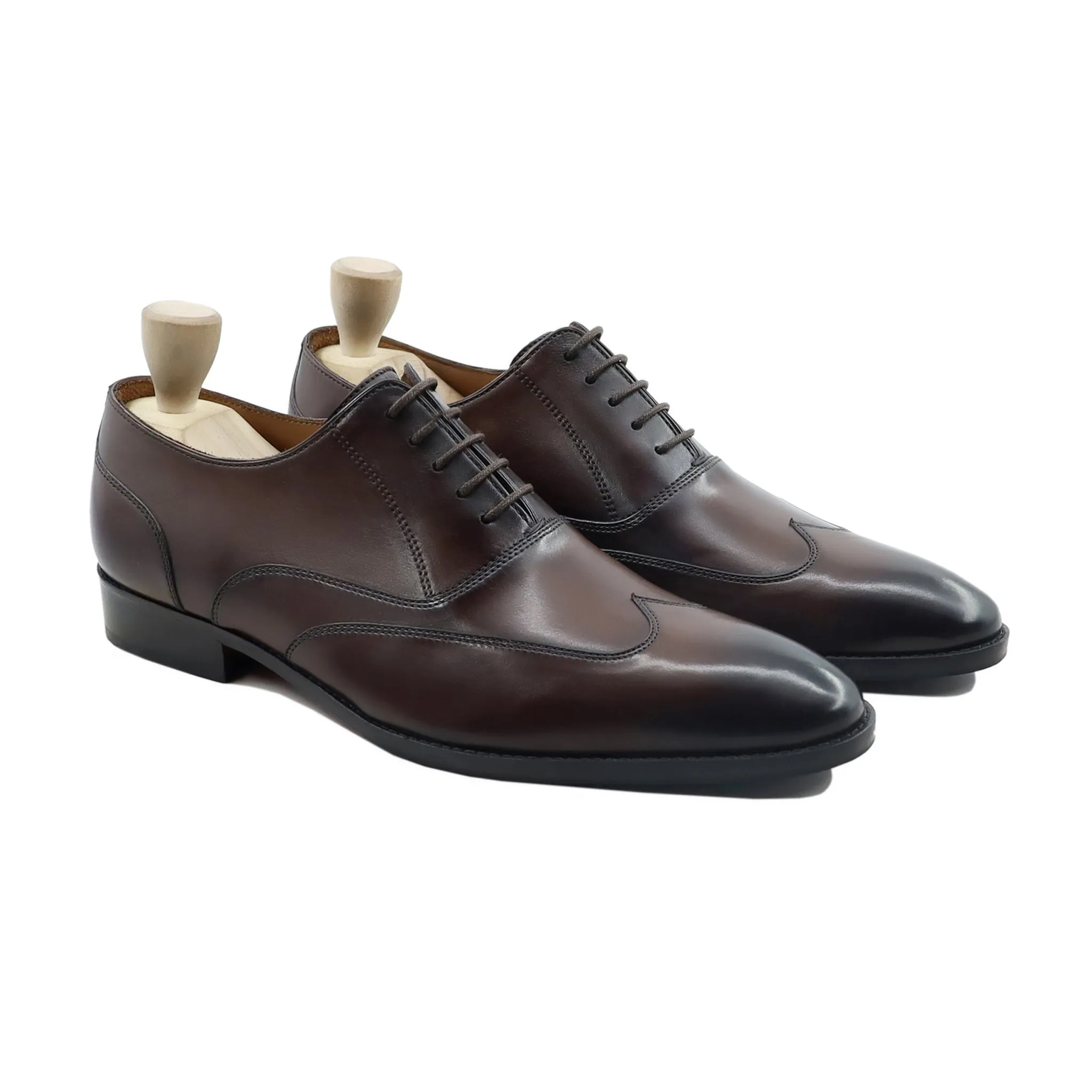 Hols - Men's Dark Brown Calf Leather Oxford Shoe