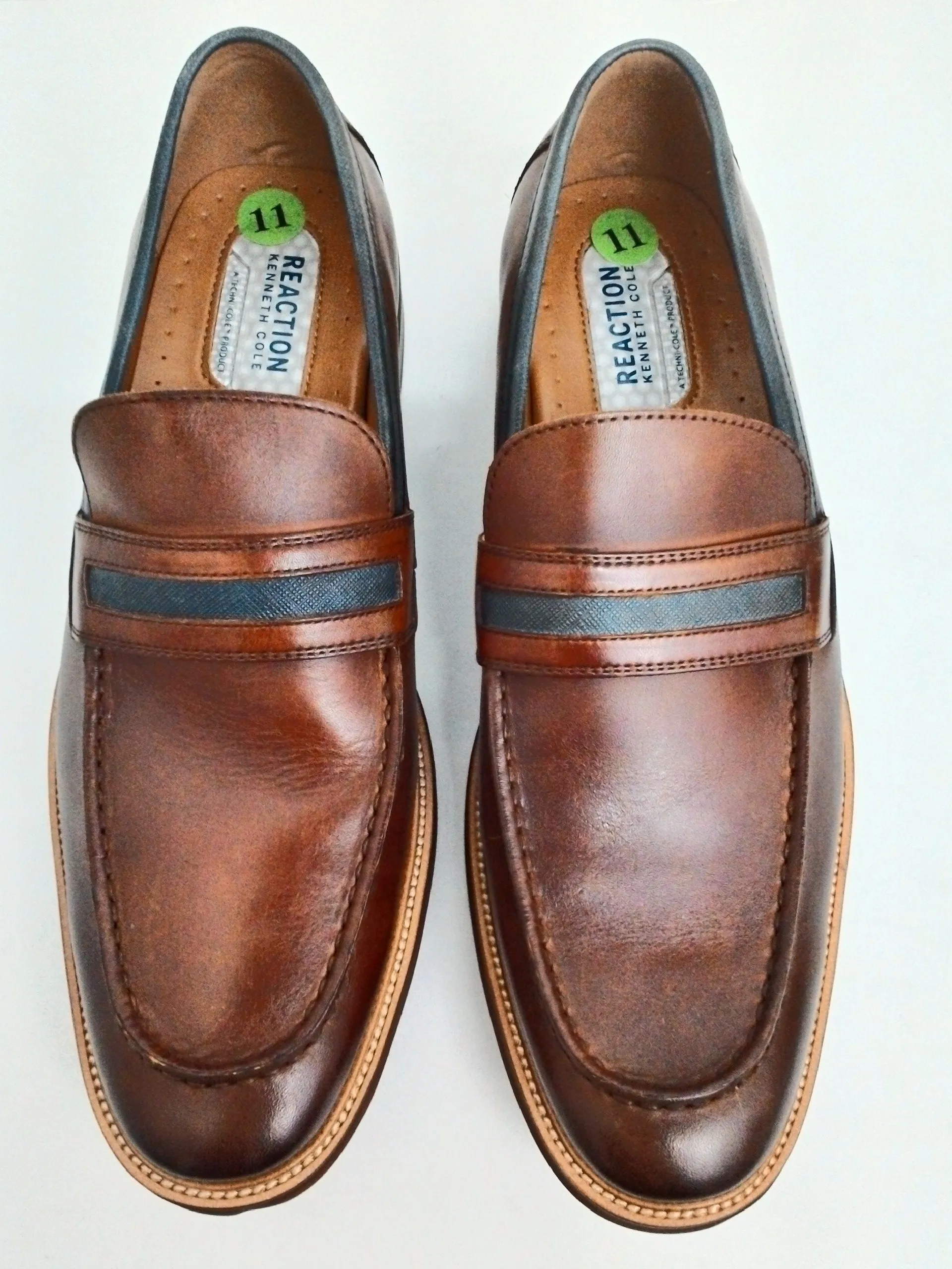 Kenneth Cole Men's Palm Penny Brown Leather Size 11