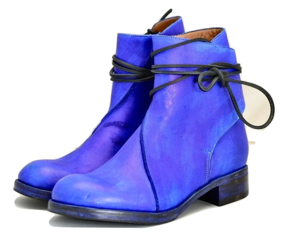 Lace around boot  |  Electric blue