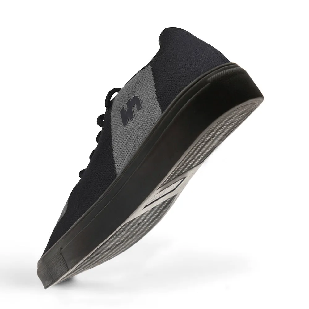 Linen Sneakers | Grey-Black (Black Sole) | Men