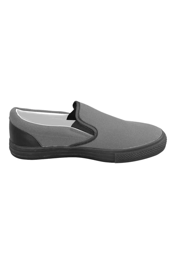 Marble Gray Men's Slip-on Canvas Shoes (Model 019)