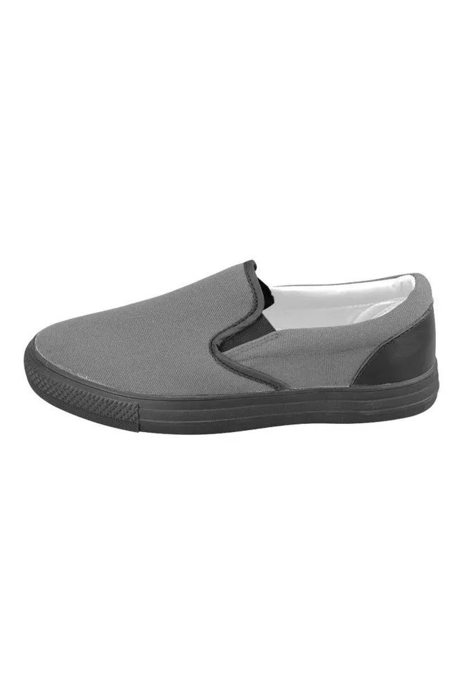 Marble Gray Men's Slip-on Canvas Shoes (Model 019)