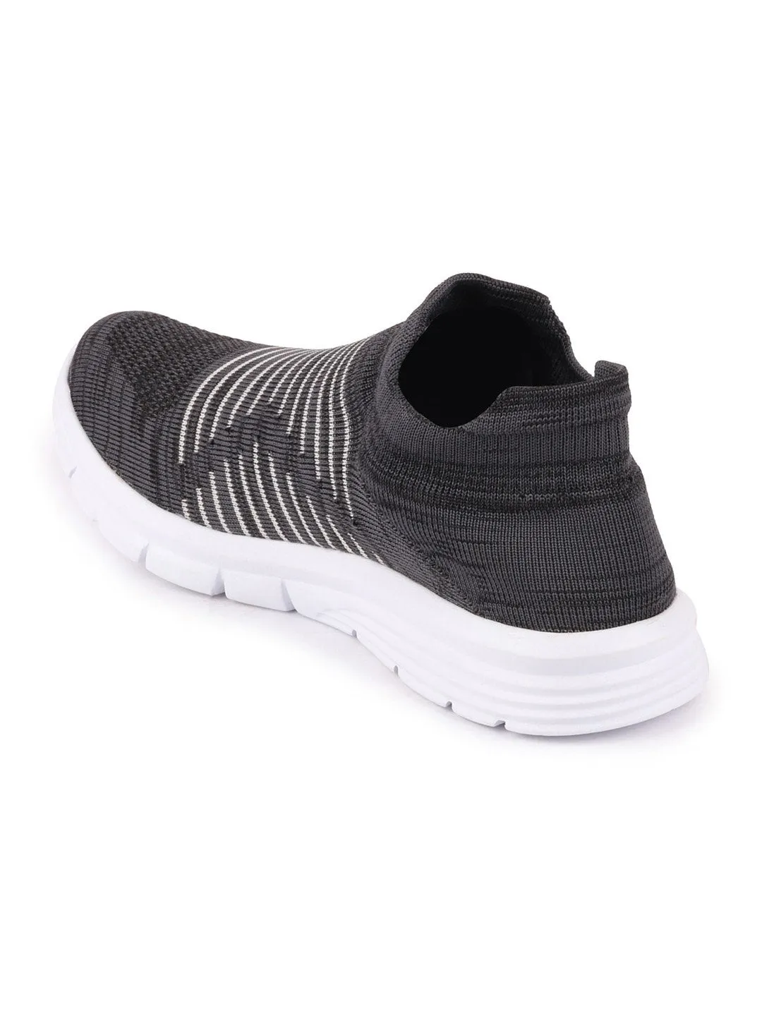 Men Grey Sports Slip-On Walking Shoes