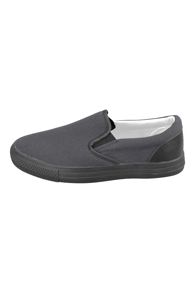 Space Cadet Blue Men's Slip-on Canvas Shoes (Model 019)