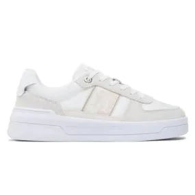 Tommy Hilfiger Womens Basket Sneakers with Webbing - White/Beige (FW0FW06950)