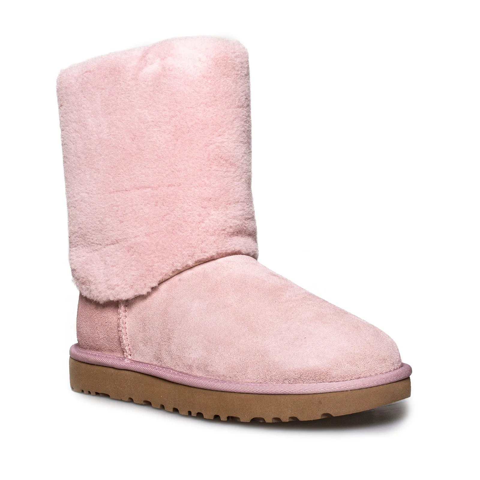 UGG Classic Short II Sherpa Cuff Pink Crystal Boots - Women's