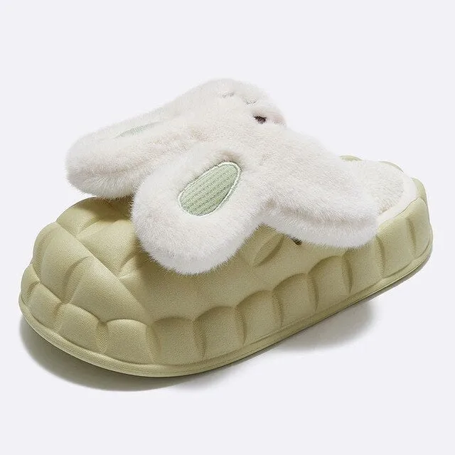 Winter Cute Cartoon Rabbit Shape Fluffy Slippers