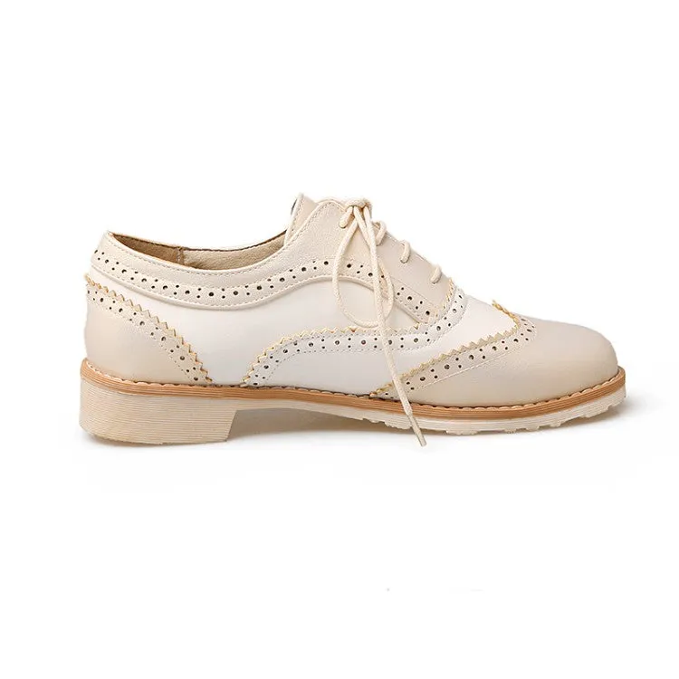 Women's Lace Up Flats Oxford Shoes