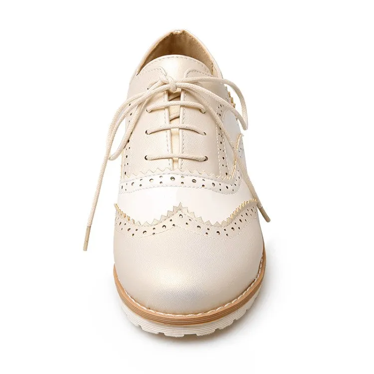 Women's Lace Up Flats Oxford Shoes